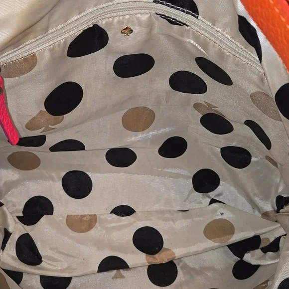 Kate Spade Pebble Leather Tote Orange & Pink - Picture 4 of 12